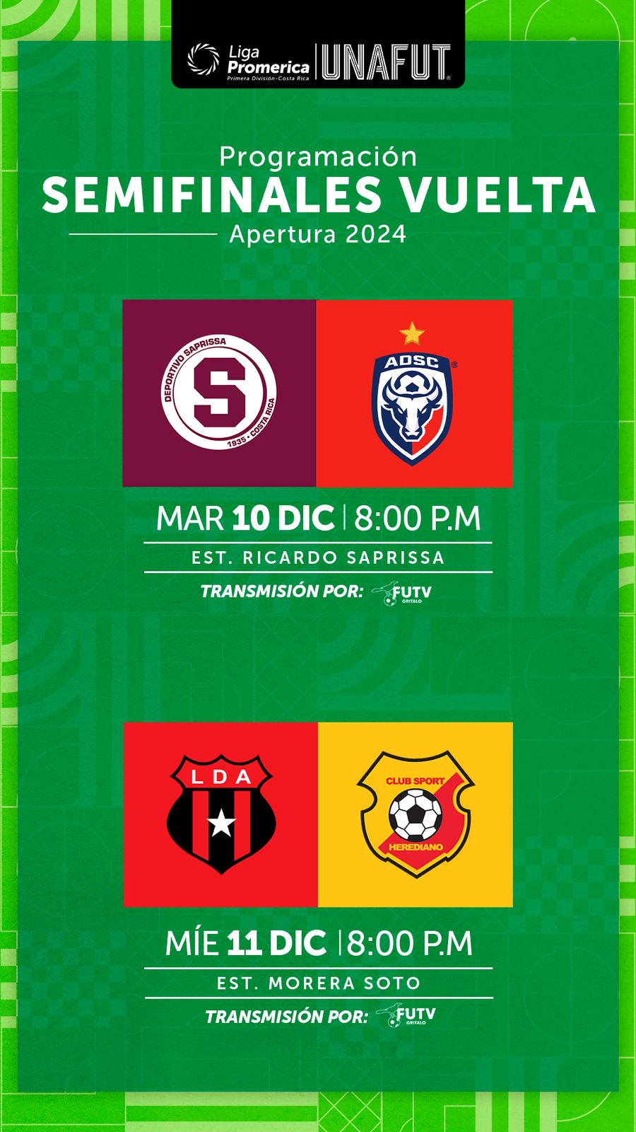 Oficial: Estos son los horarios de las semifinales del torneo | CRHoy.com