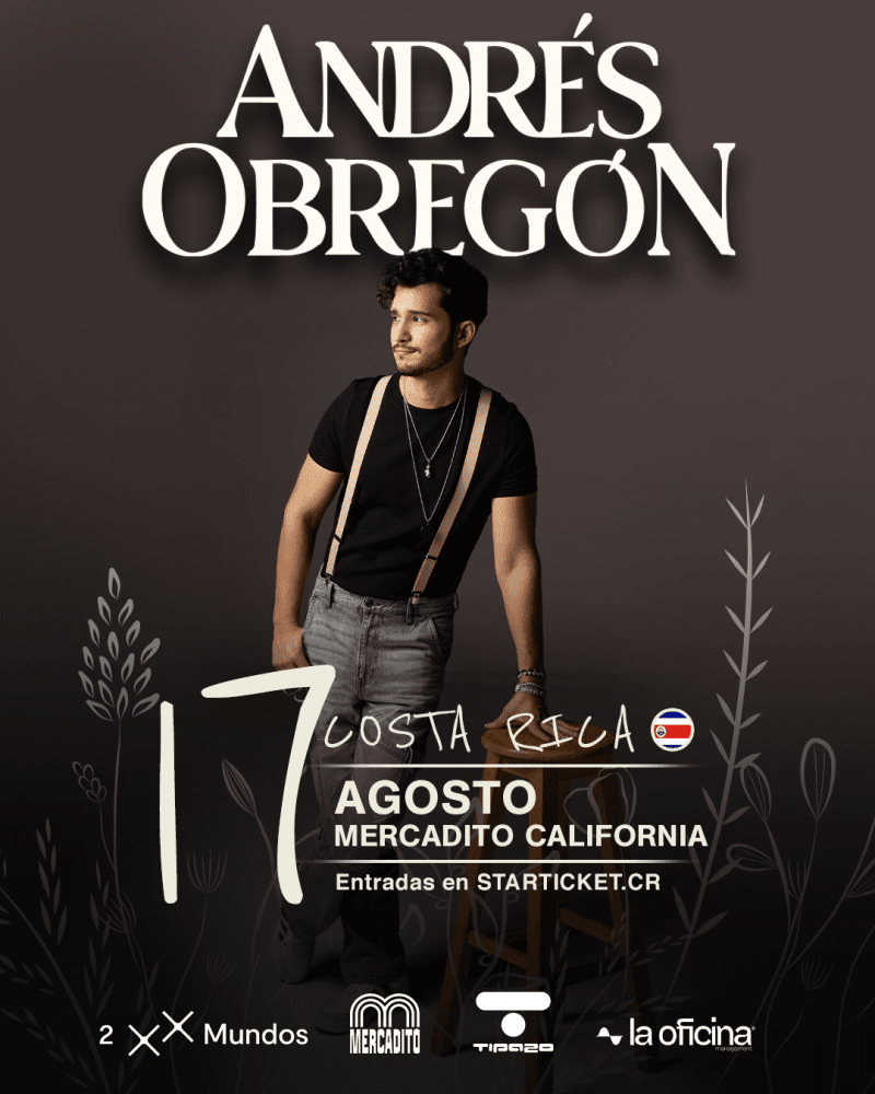 Afiche del concierto de Andrés Obregón en Costa Rica