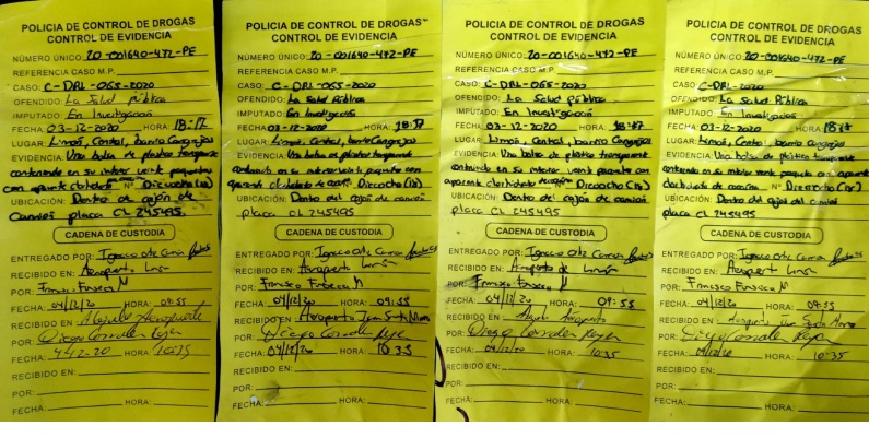 Evidencia de droga encontrada en el camión que andaba Ortega Rodriguez