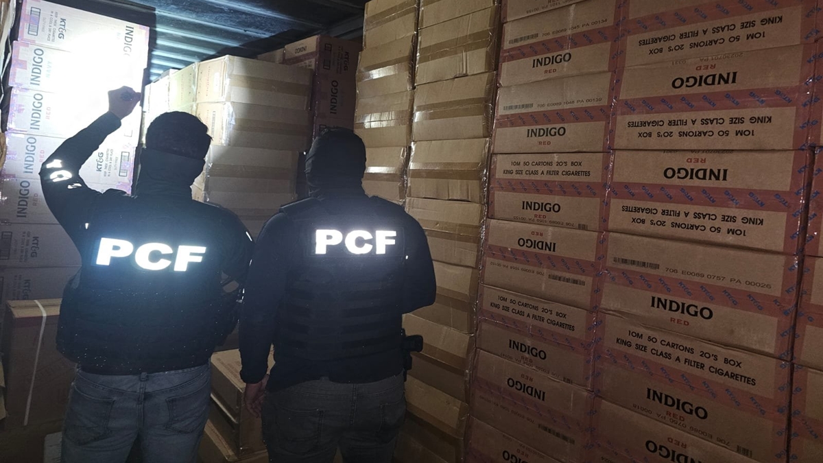 Decomiso de cigarros de contrabando