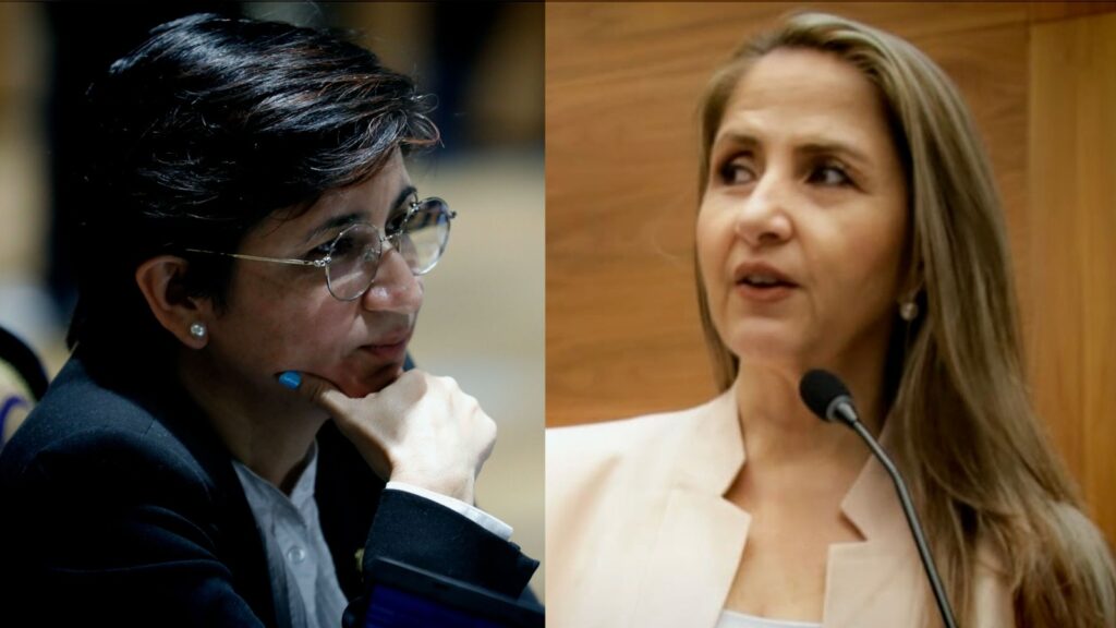 Rocío Alfaro, diputada del F-izquierda- y Alejandra Larios, del PLN (CRH)