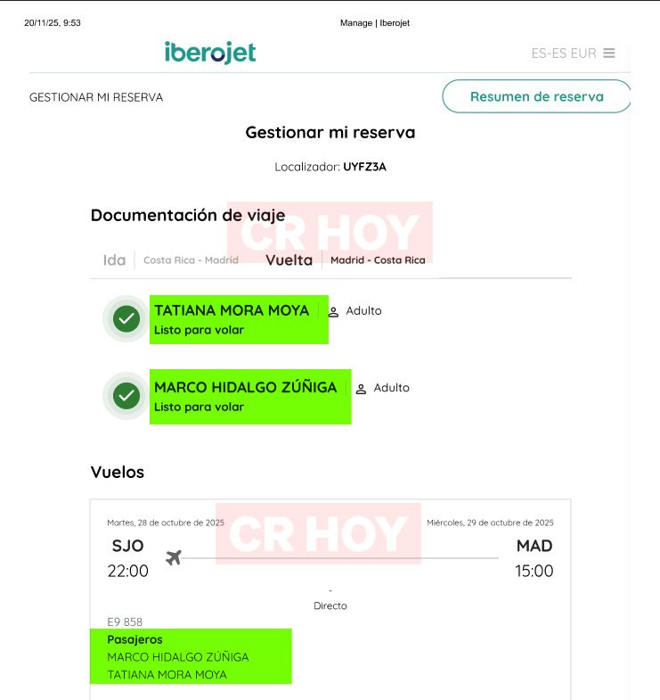Boletos de viaje de los funcionarios del INVU