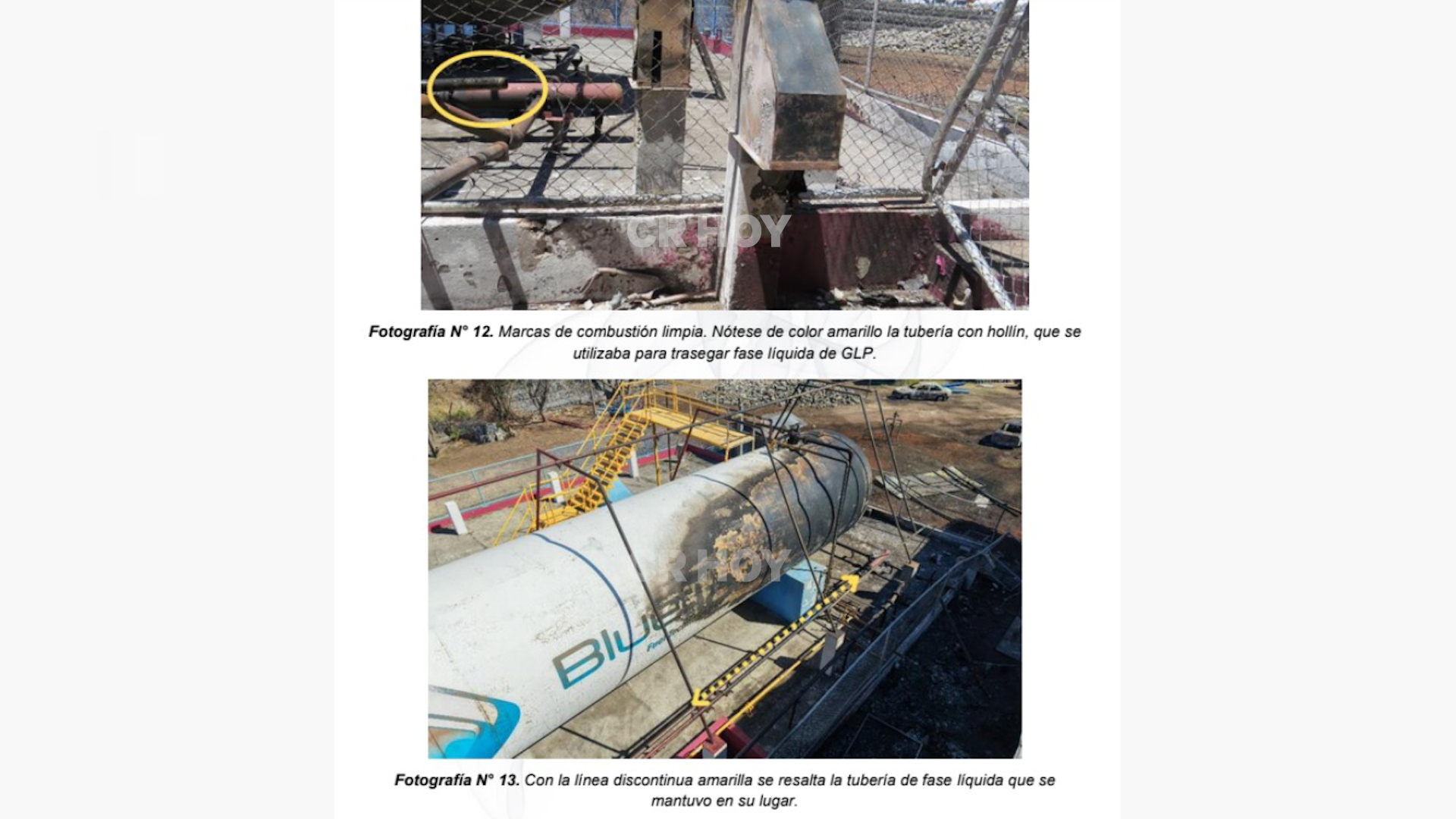 Fotografías de los daños en la estructura que provocaron la suscripción de 15 incumplimientos críticos.