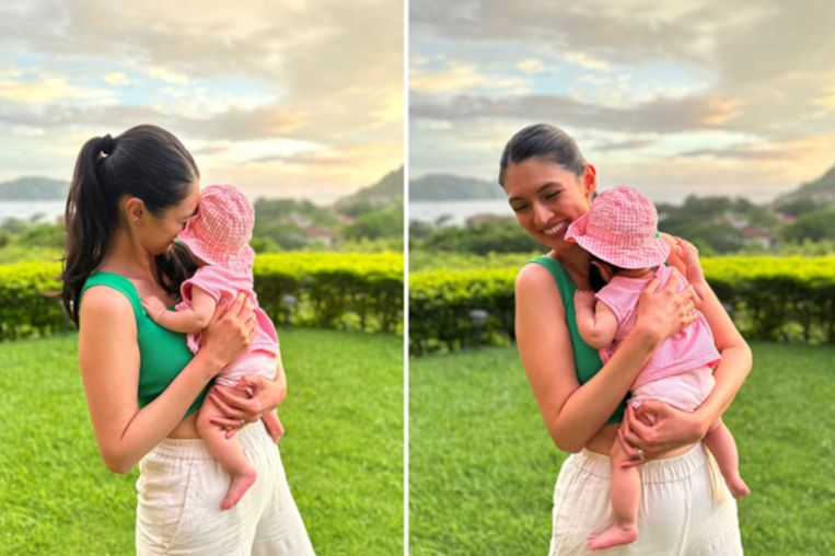 Carolina Monge con su hija. Instagram. 