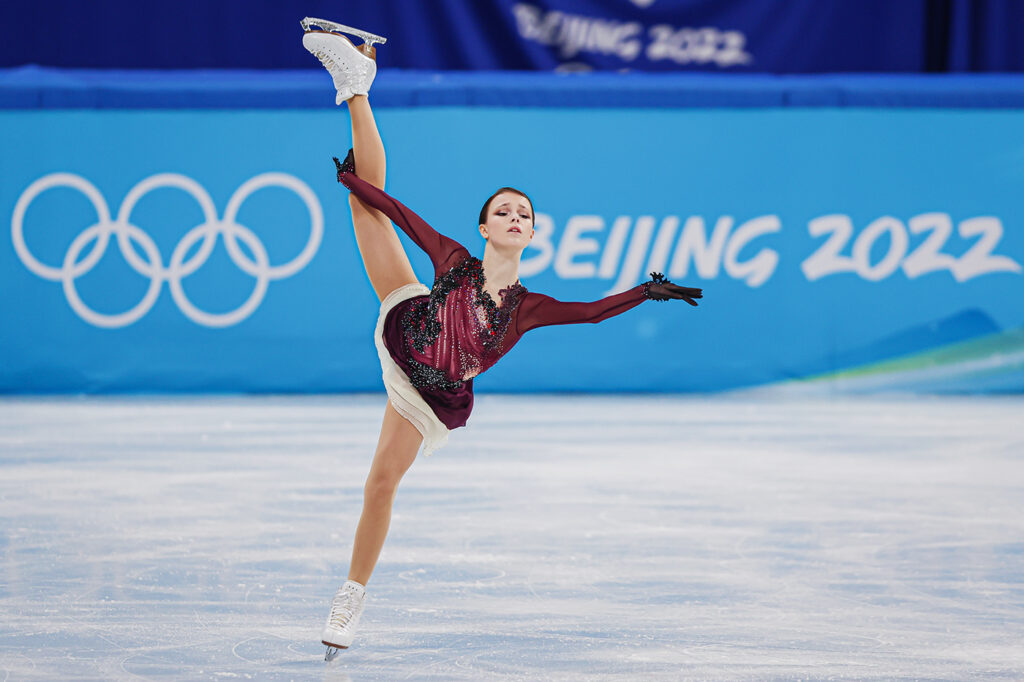 Anna Shcherbakova en las Olimpiadas de Beijing 2022.